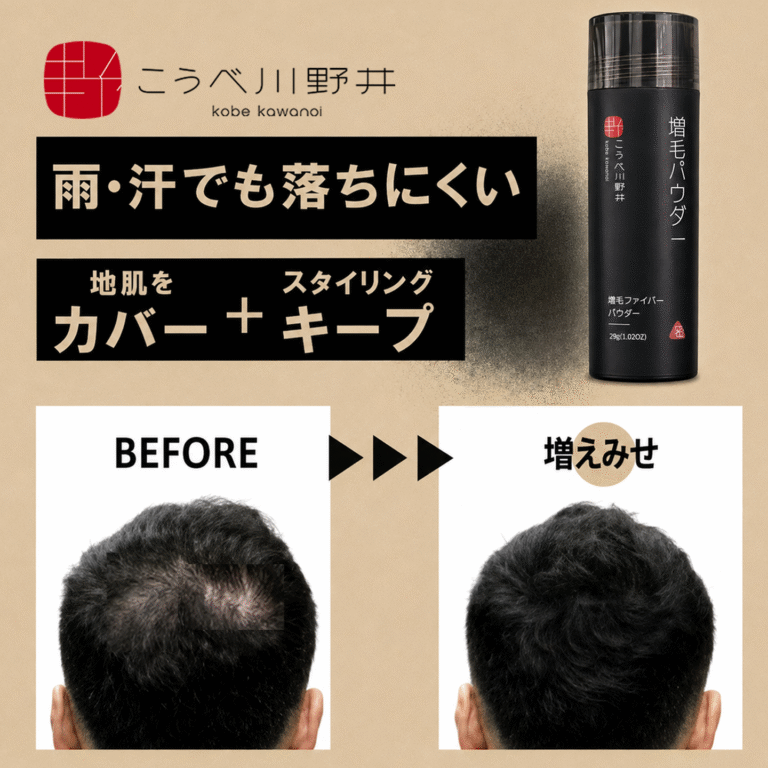 こうベ川野井 ヘアファイバーで、自然なボリュームのある髪へ